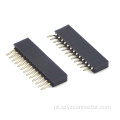 Cabeçalho fêmea de 1,27 mm Único H4,3 mm 13P